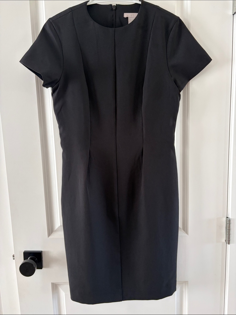 Classic Black Short Sleeve Sheath Dress